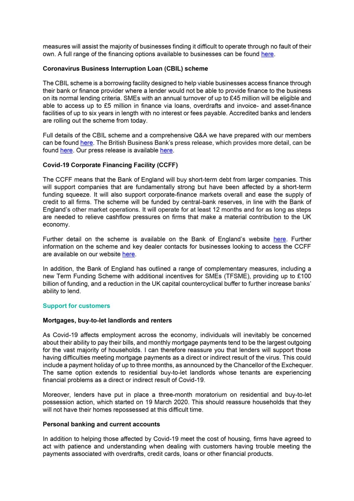 Covid 19 UK Finance