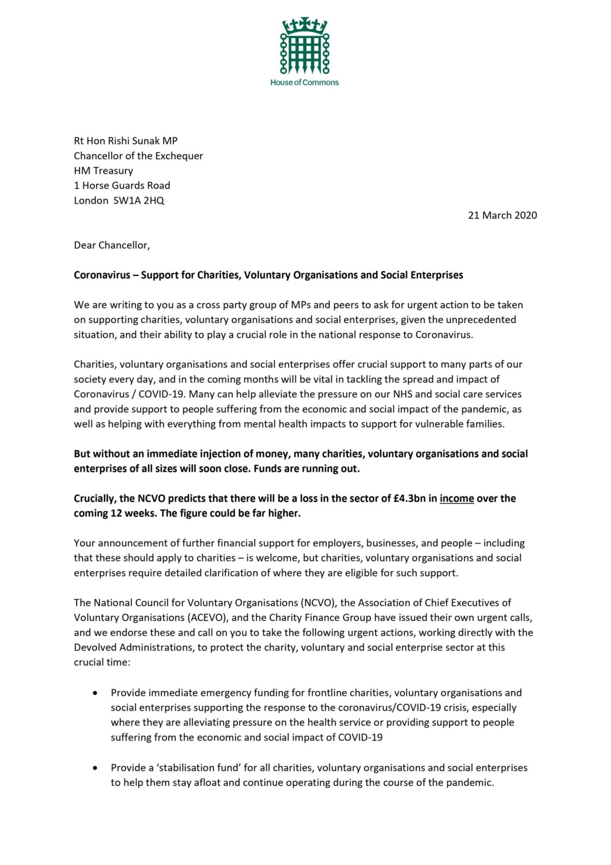 Charity/Treasury Letter