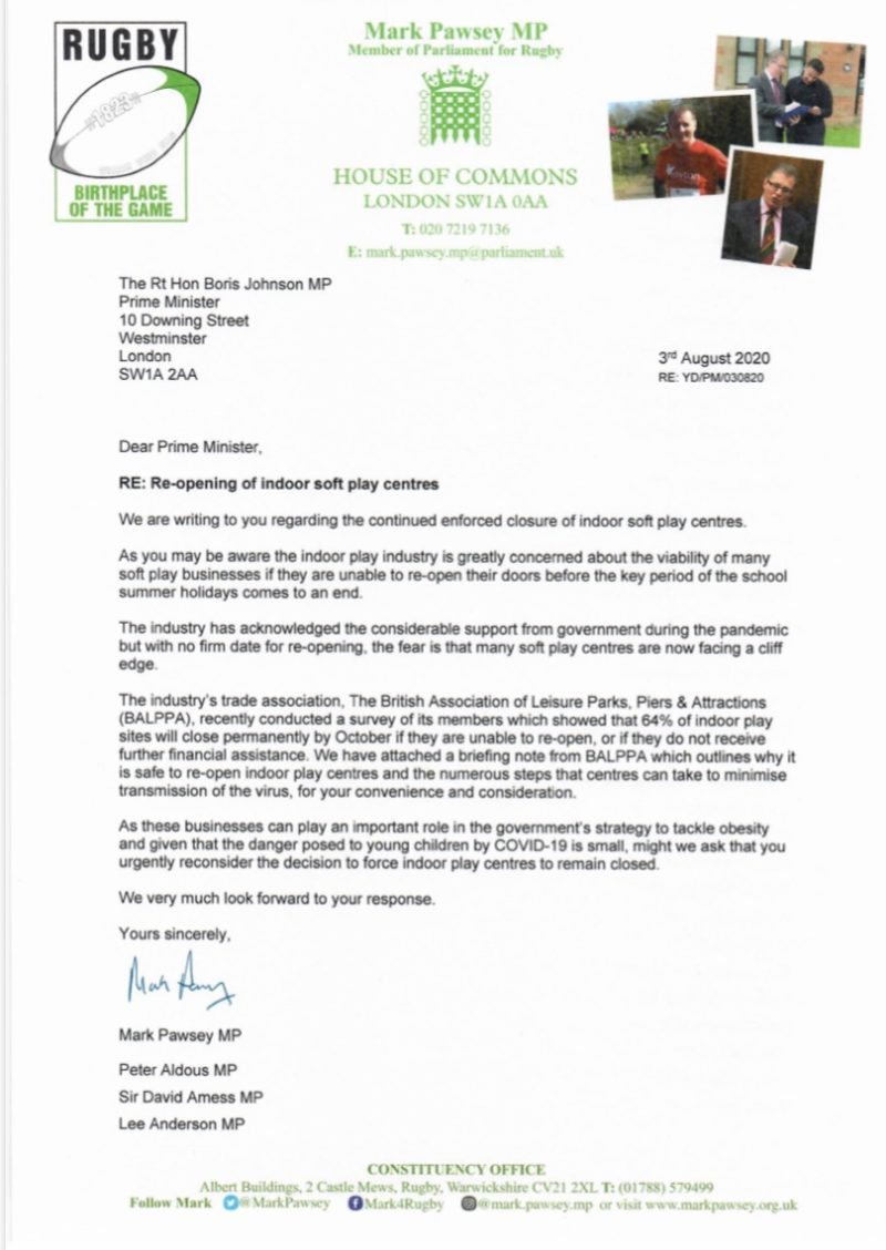 Copy of the letter that has been sent to the Prime Minister